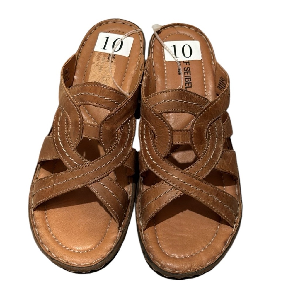 NWT JOSEF SEIBEL SANDALS SHOES SLIP ON 41 10 tan
